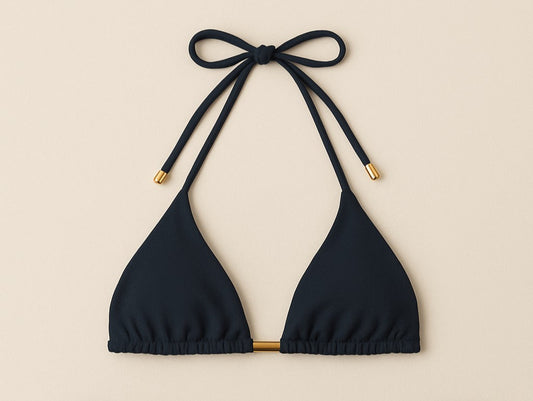 Amber Triangle Bikini Top with Gold Accents