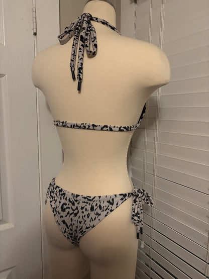Animal Print Triangle Bikini Set