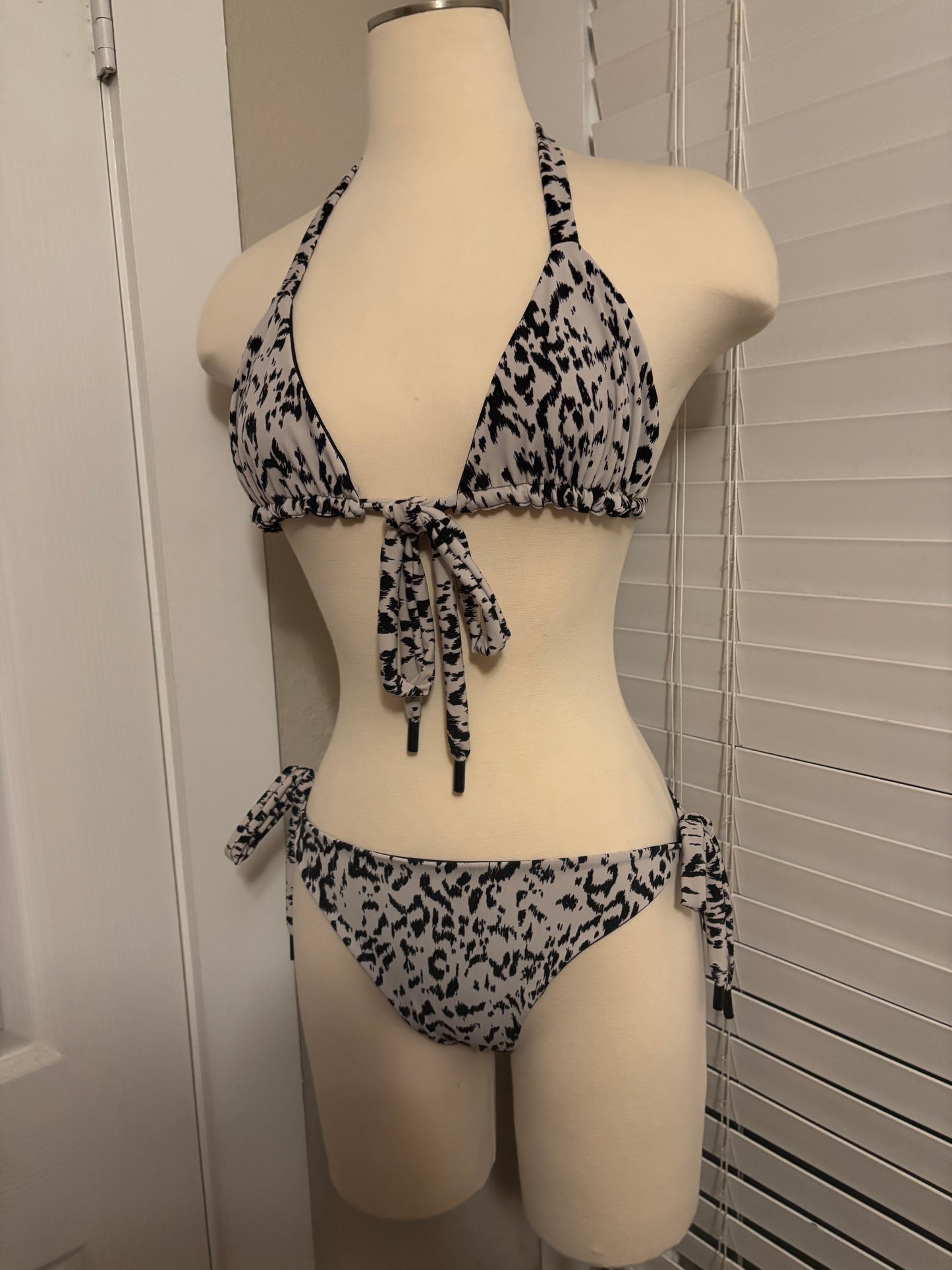 Animal Print Triangle Bikini Set