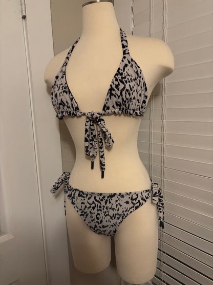 Animal Print Triangle Bikini Set