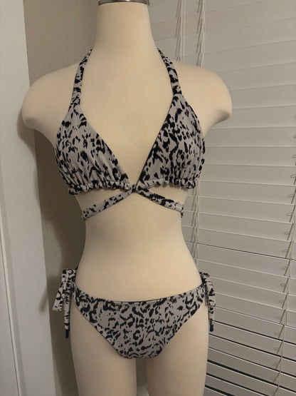 Animal Print Triangle Bikini Set