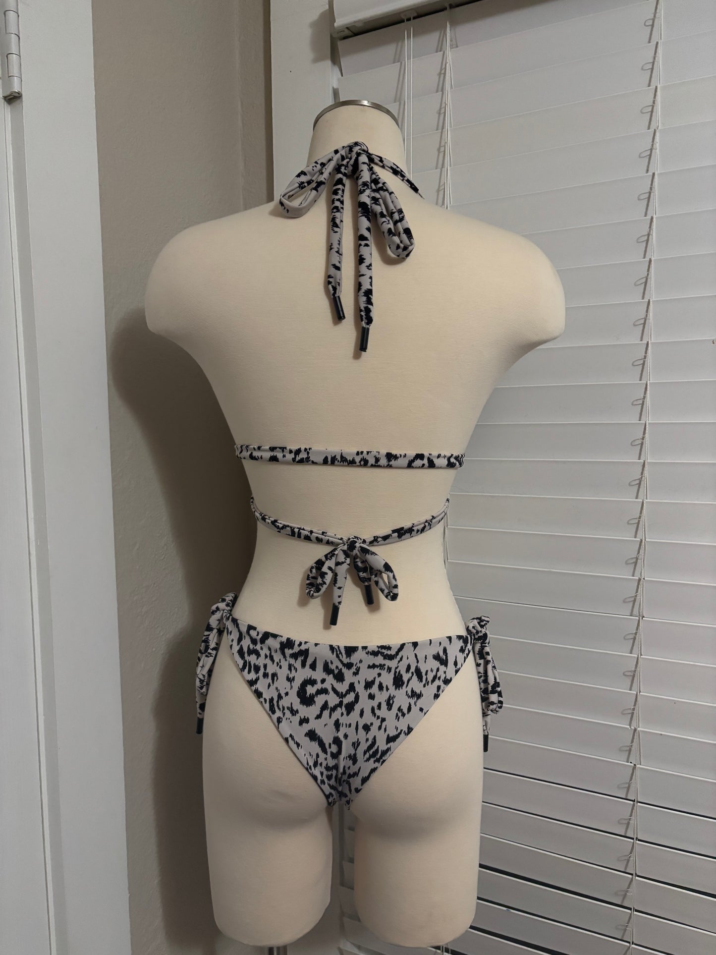 Animal Print Triangle Bikini Set