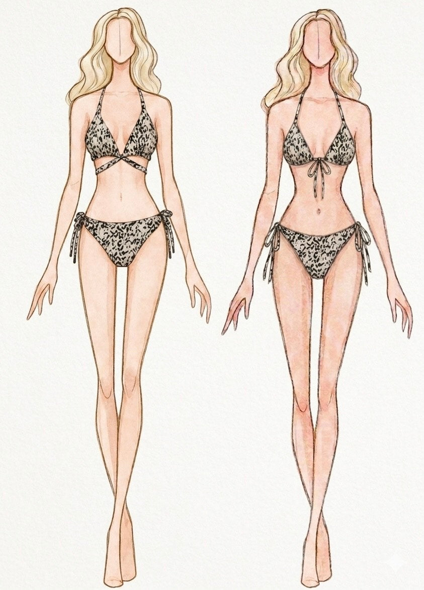 Animal Print Triangle Bikini Set