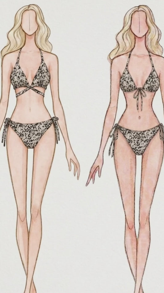 Animal Print Triangle Bikini Set